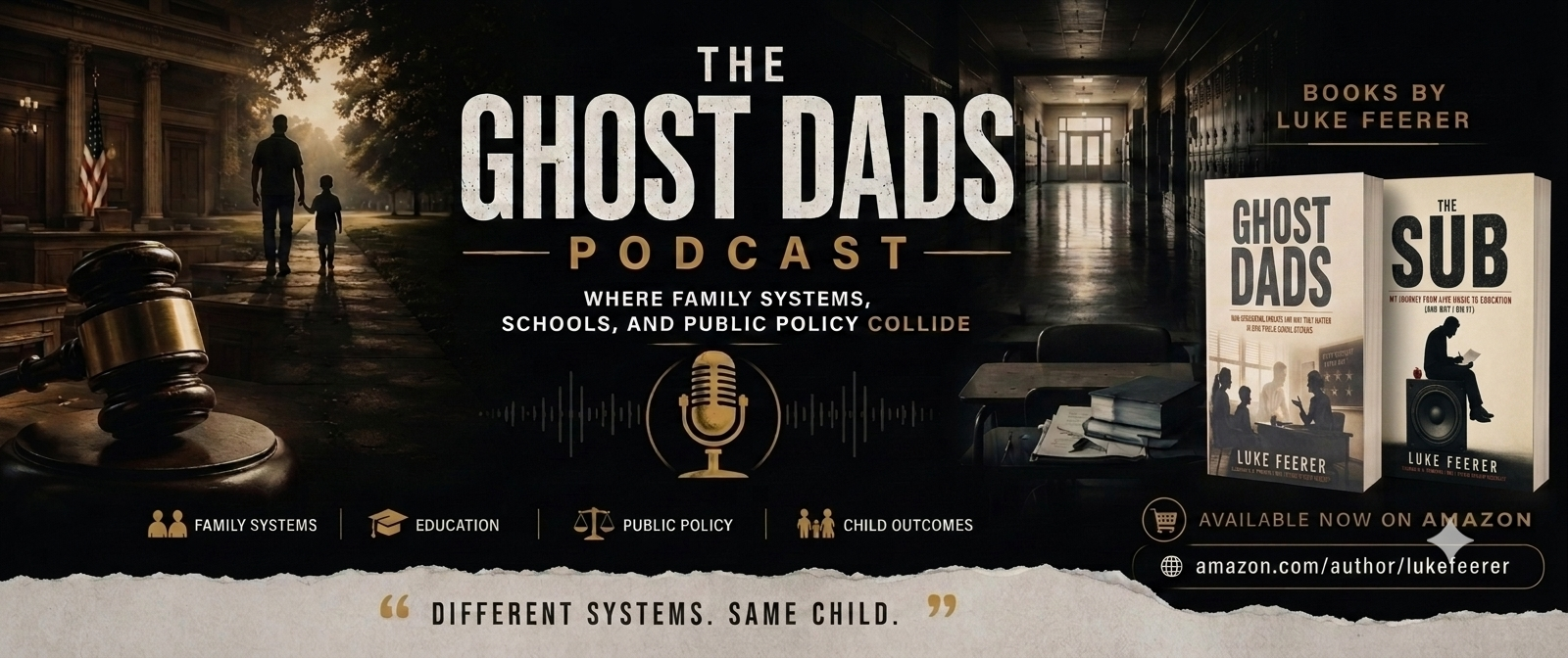 Books by Luke Feerer — Ghost Dads and The Sub, available now on Amazon